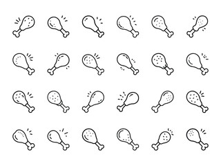 Food and Drink Outline Icons Collection A Comprehensive Set of Culinary Delights and Beverage Symbols