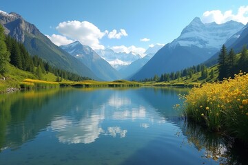 mountain lake in the alps