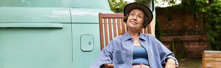 Senior woman enjoys peaceful moments in her vibrant garden oasis with bright smiles and joy