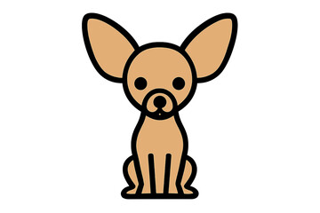Vector Illustration of a Sitting Chihuahua Dog Icon