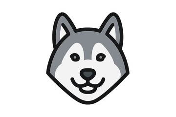 Vector Illustration of a Siberian Husky Dog Face