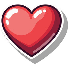 Vector SVG Icon of Heart Shape with Glossy Red Surface in Modern Flat Style for Digital Design