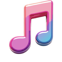 Vector Colorful Gradient SVG Icon Set with Musical Note Design in Modern Flat Style