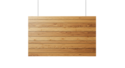 Hanging Wooden Sign: Rustic Texture, Blank Space, Message Board,  Natural Wood,  Perfect for Announcement,  Marketing,  Design Element on transparent background