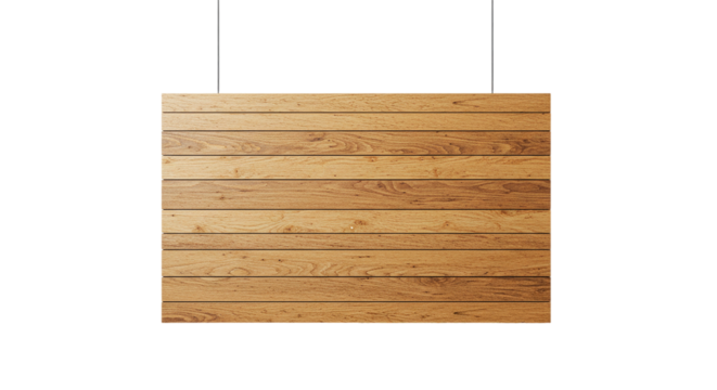 Hanging Wooden Sign: Rustic Texture, Blank Space, Message Board,  Natural Wood,  Perfect for Announcement,  Marketing,  Design Element on transparent background - Powered by Adobe