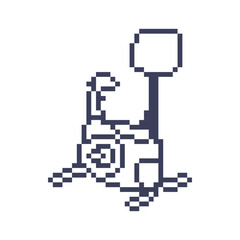 spin bike retro pixel art