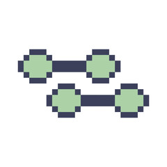 dumbbell gym object pixel art
