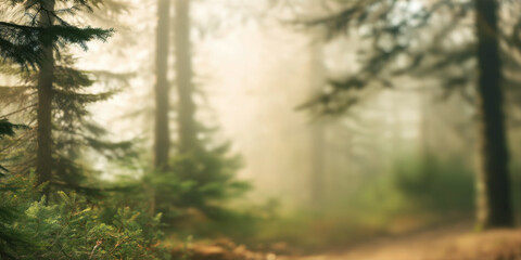 soft natural landscape of a sunlit forest captured in dreamy bokeh style