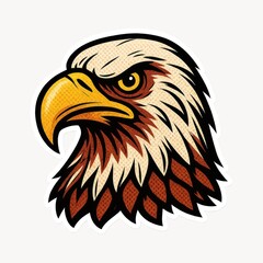 Fototapeta premium Fierce eagle head illustration