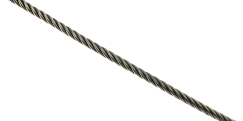 Twisted metal cable isolated on a transparent background