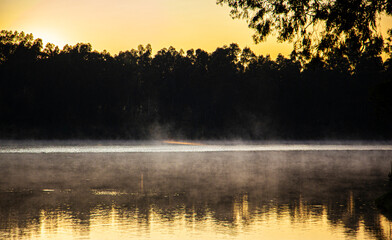 sunrise over the river