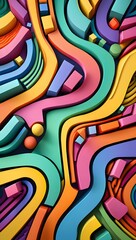 Obraz premium Abstract colorful background wallpaper design with geometric shapes and vibrant color palette art