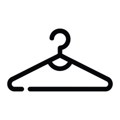 Hanger Icon, Vector, Illustration, Outline, Line Art, Silhouette, Logo, White Background.