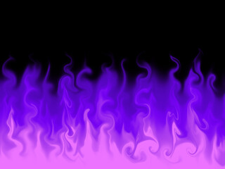 burning fire purple flame on black background