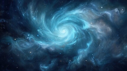 Spiral Galaxy In Deep Space Colorful Nebula And Twinkling Stars