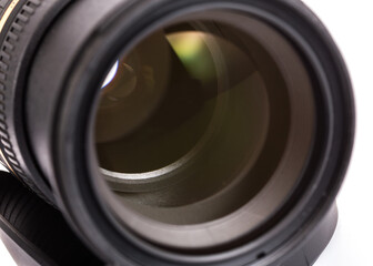 Close-up of DSLR camera zoom lens