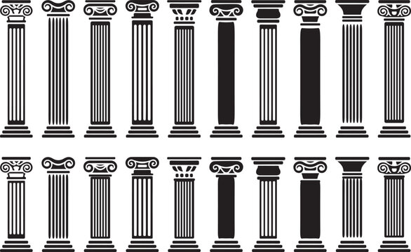 Greek columns set