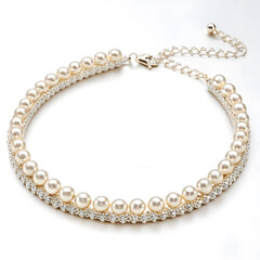 Fototapeta premium Elegant and trendy pearl choker necklace designed for girls,