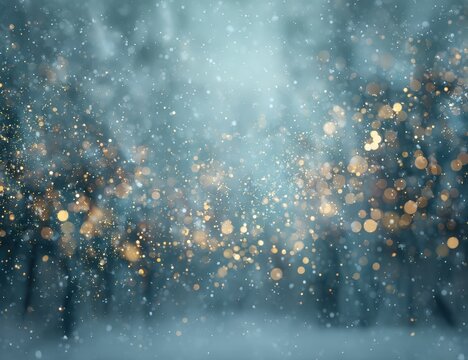 Winter wonderland bokeh scene