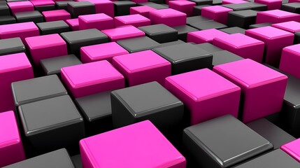 Fototapeta premium Abstract image displaying a pattern of grey and pink cubes