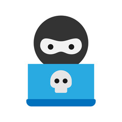 Vector illustration of a Hacker in flat style isolated in white background. Modern and minimalist chart illustration