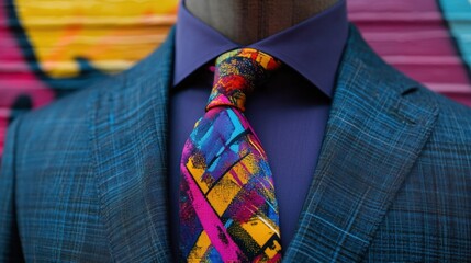 Colorful mens fashion suit tie design