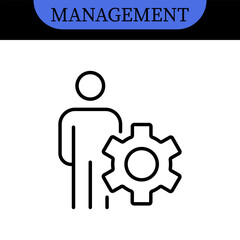 Management Line Editable Icons set. Vector illustration in modern thin line style of business icons: functions, principles, goals, and more. Pictograms and infographics for mobile apps