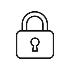 Vector illustration of a Padlock in line style isolated in white background. Modern and minimalist chart illustration