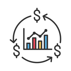 Cashflow Icon Vector Illustration Color Version