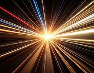 Abstract light streaks radiating outward