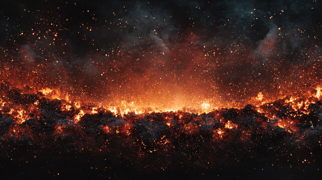 A vibrant orange hot fire frame border with dynamic flames surrounding an empty caption space in the middle. The fiery border creates a bold and intense visual effect, perfect for dramatic or energeti