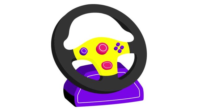 Gaming Steering Wheel Icon Animation MP4 file