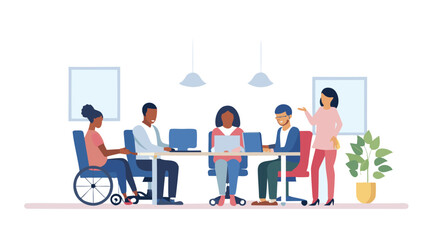 group of business people working together