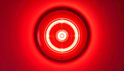 Bright Red Circular Light Source Glowing Intensely
