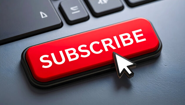 Red Subscribe Button on a Computer Keyboard
