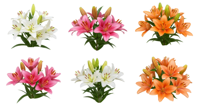 Lily Flower Bouquets in Assorted Colors Floral Arrangement