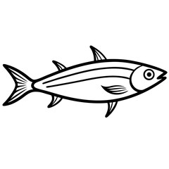 Minimal Sardine Line Art