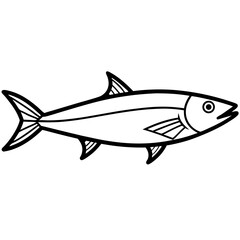 Minimal Sardine Line Art