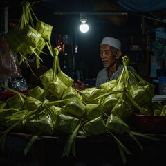 Night Market Ketupat Seller: A Glimpse into Indonesian Ramadan Traditions