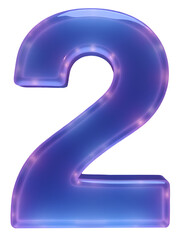 3d blue number 2 png transparent 