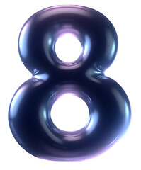 3d blue number 8 png transparent 