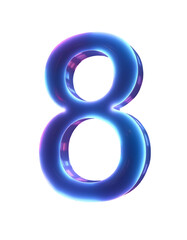 3d blue number 8 png transparent 