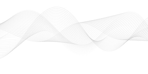 Fototapeta premium Abstract wave element for design. Digital frequency track equalizer. Stylized line art background. Vector illustration. Wave with lines created using blend tool. Curved wavy line, smooth stripe.