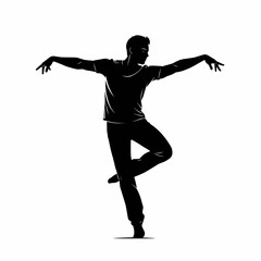 Silhouette of man dancing style vector