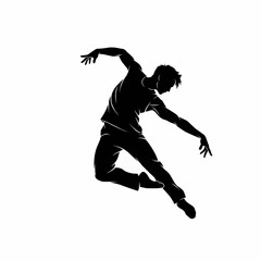 Silhouette of man dancing style vector