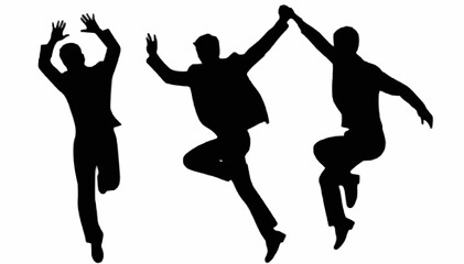 Silhouette of man dancing style vector