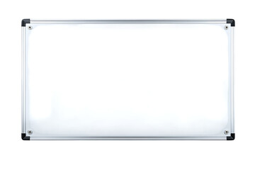 Blank whiteboard isolated on black background