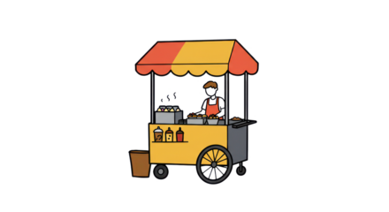 Street Food Cart Vendor Illustration