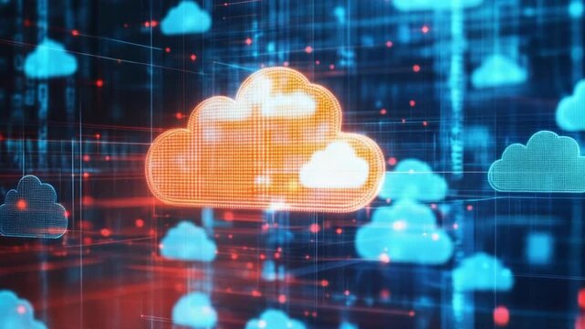 Abstract cloud computing graphic