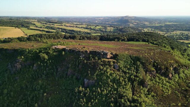 The stunning spiritual Cloud at Bosely on a full moon weekend during golden hour, Staffordshire UK - drone slow anti-clockwise rotate and move in